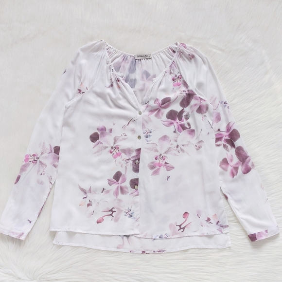 Sam & Lavi Floral Blossom Print Button Up Blouse Top M - Picture 2 of 11